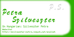 petra szilveszter business card